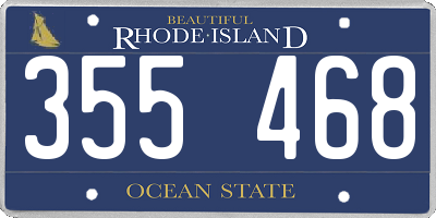 RI license plate 355468