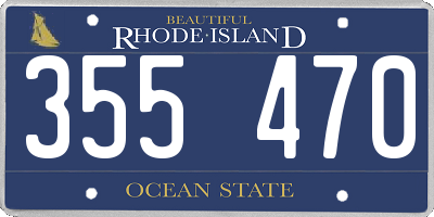 RI license plate 355470