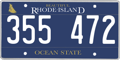 RI license plate 355472