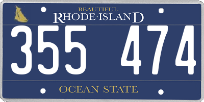 RI license plate 355474