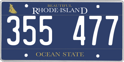 RI license plate 355477