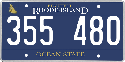 RI license plate 355480