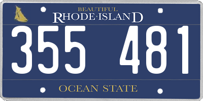 RI license plate 355481