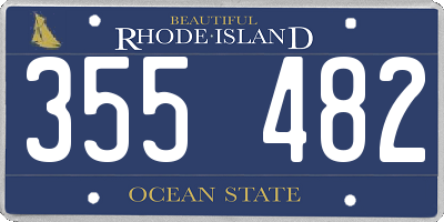 RI license plate 355482