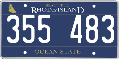 RI license plate 355483