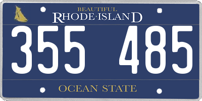 RI license plate 355485