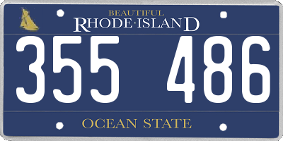 RI license plate 355486