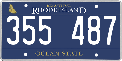 RI license plate 355487