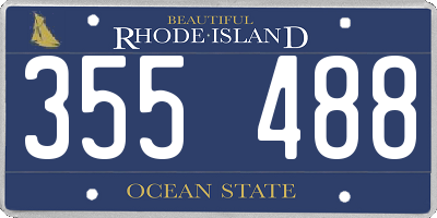 RI license plate 355488