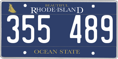 RI license plate 355489
