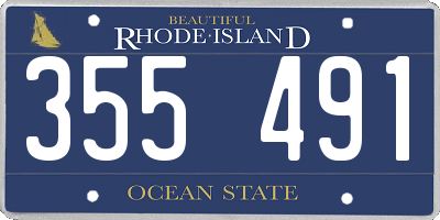 RI license plate 355491