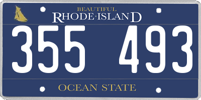 RI license plate 355493