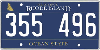 RI license plate 355496