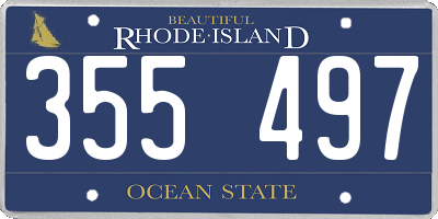 RI license plate 355497