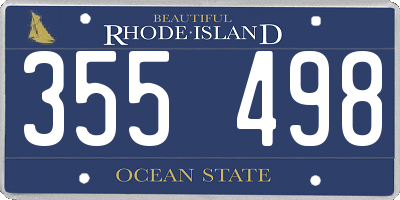 RI license plate 355498