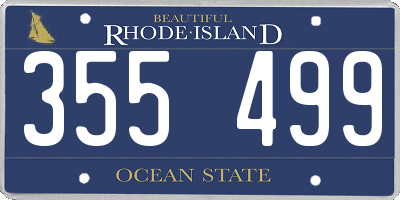 RI license plate 355499