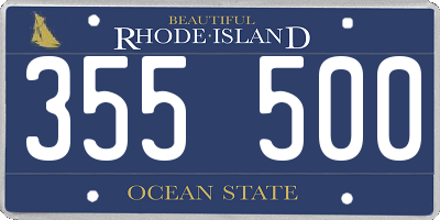 RI license plate 355500