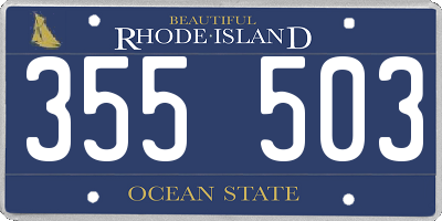 RI license plate 355503