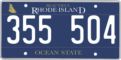 RI license plate 355504