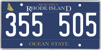 RI license plate 355505