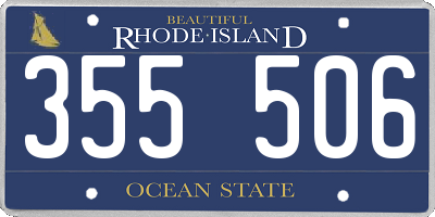 RI license plate 355506