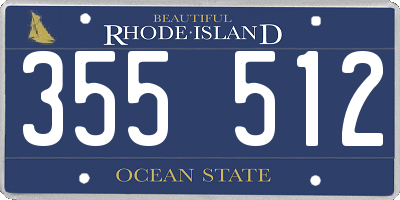 RI license plate 355512