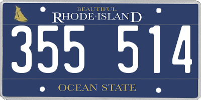 RI license plate 355514