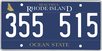 RI license plate 355515