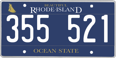 RI license plate 355521