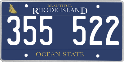 RI license plate 355522