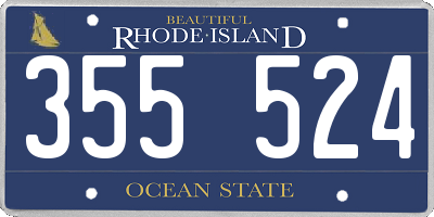 RI license plate 355524