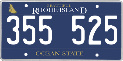 RI license plate 355525