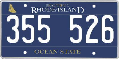 RI license plate 355526