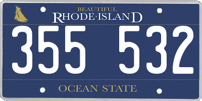 RI license plate 355532