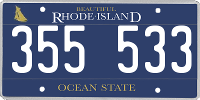 RI license plate 355533
