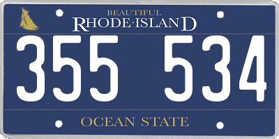 RI license plate 355534