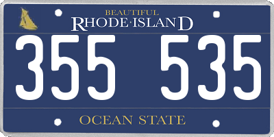 RI license plate 355535