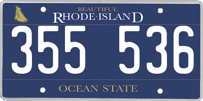 RI license plate 355536