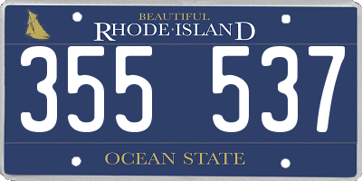 RI license plate 355537