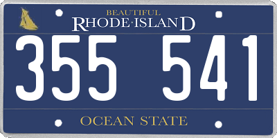 RI license plate 355541