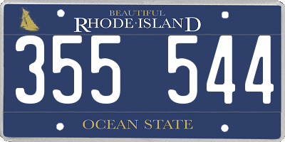 RI license plate 355544