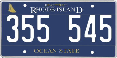 RI license plate 355545