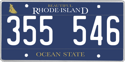 RI license plate 355546