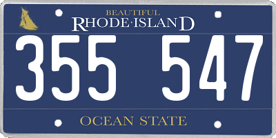 RI license plate 355547
