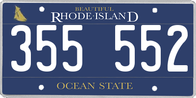 RI license plate 355552
