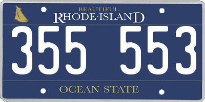 RI license plate 355553