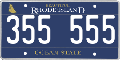 RI license plate 355555