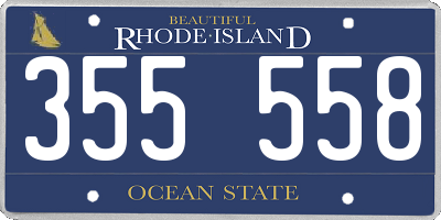 RI license plate 355558
