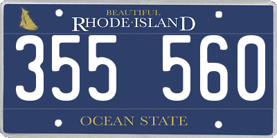 RI license plate 355560
