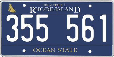 RI license plate 355561